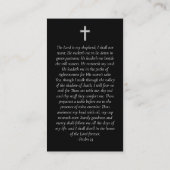 黒モダン灰色フォト記念祈りの言葉カード コーリングカード (裏面)