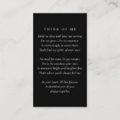 黒モダン灰色フォト記念祈りの言葉カード コーリングカード (裏面)