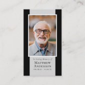 黒モダン灰色フォト記念祈りの言葉カード コーリングカード (正面)