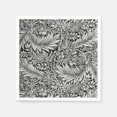 黒モダン灰色フローラ植物学 スタンダードカクテルナプキン (正面)