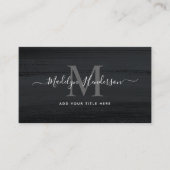 黒モダン灰色ブラシQRコードソーシャルメディア 名刺 (正面)