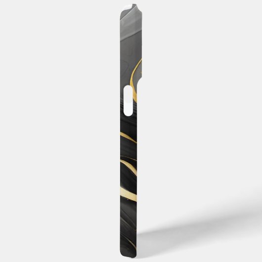 黒モダン灰色金ゴールドエレガント大理石 Case-Mate iPhoneケース (裏面 / 右)