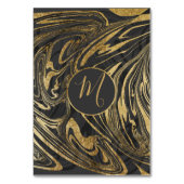 黒モダン灰色金ゴールド大理石旋回テーブル番号 テーブルナンバー (裏面)