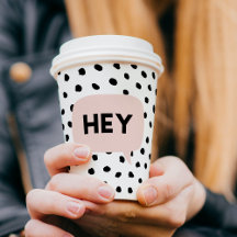 黒モダン点&バブルチャットPink With Hey