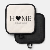 黒モダン点&バブルチャットPink With Hey 鍋敷き (正面/裏面)