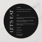 黒モダン無地のタイポグラフィレッズ食べ結婚 メニュー (正面)