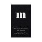 黒モダン無地のミニマルモノグラム垂直