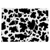 黒モダン牛スキンロデオアニマルプリント ラージペーパーバッグ (裏面)