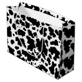 黒モダン牛スキンロデオアニマルプリント ラージペーパーバッグ (裏面アングル)