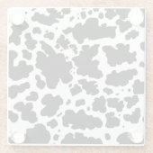 黒モダン牛スポットプリントカウボーイ農家 ガラスコースター (裏面)