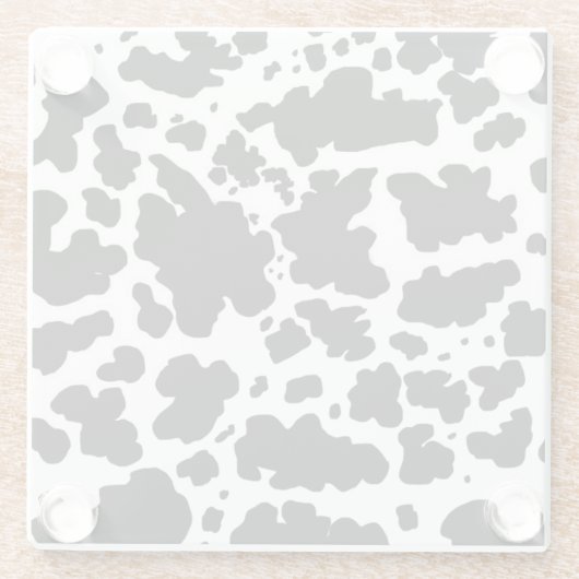 黒モダン牛スポットプリントカウボーイ農家 ガラスコースター (裏面)