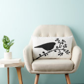 黒モダン独身の鳥と果実{色を選ぶ} ランバークッション (椅子)