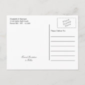 黒モダン猫お洒落の結婚式の日付を保存 案内ポストカード (裏面)