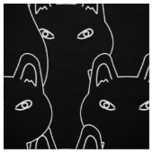 黒モダン猫ラインアートパターン ファブリック (見本)