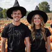 黒モダン猫不気味影ゴシック超自然的 Tシャツ