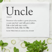 黒モダン白おもしろいクール伯父 キッチンタオル (折り畳み)