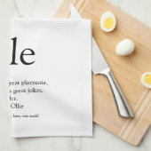 黒モダン白おもしろいクール伯父 キッチンタオル (四つ折り)