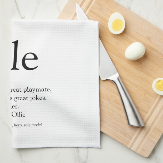 黒モダン白おもしろいクール伯父 キッチンタオル (四つ折り)