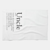 黒モダン白おもしろいクール伯父 キッチンタオル (横)