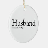 黒モダン白おもしろいクール夫 セラミックオーナメント (右)