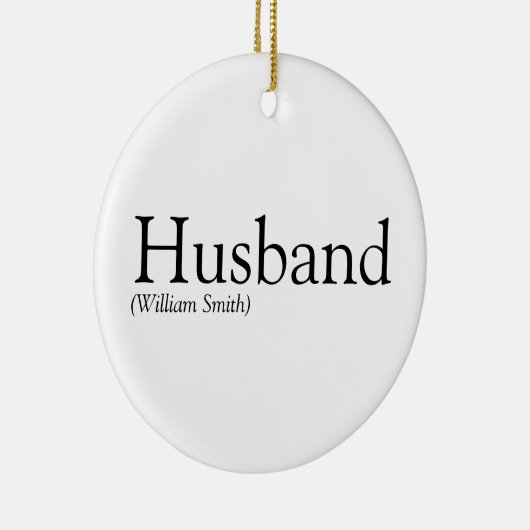 黒モダン白おもしろいクール夫 セラミックオーナメント (右)