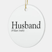 黒モダン白おもしろいクール夫 セラミックオーナメント (左)