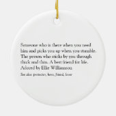 黒モダン白おもしろいクール夫 セラミックオーナメント (裏面)