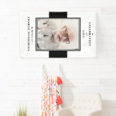 黒モダン白お祝いの写真 横断幕 (インサイチュ)