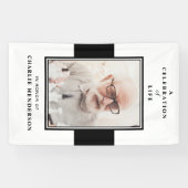 黒モダン白お祝いの写真 横断幕 (横)