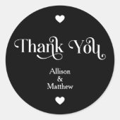 黒モダン白お結婚礼 ラウンドシール (正面)