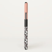 黒モダン白と桃の動物のヒョウ柄 Case-Mate iPhoneケース (裏面/右)