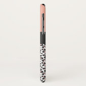 黒モダン白と桃の動物のヒョウ柄 Case-Mate iPhoneケース (裏面/左)