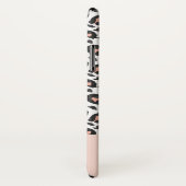 黒モダン白と桃の動物のヒョウ柄 Case-Mate iPhoneケース (裏面/右)