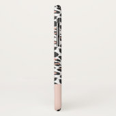 黒モダン白と桃の動物のヒョウ柄 Case-Mate iPhoneケース (裏面/左)