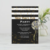 黒モダン白と金ゴールドの大晦日パーティー 招待状 (スタンド正面)