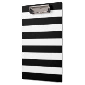黒モダン白のはっきりしたストライプ クリップボード (左)