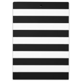 黒モダン白のはっきりしたストライプ クリップボード (裏面)