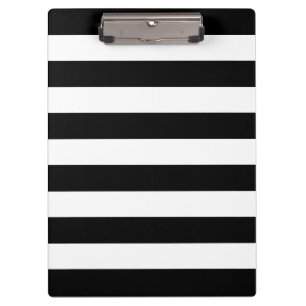 黒モダン白のはっきりしたストライプ クリップボード