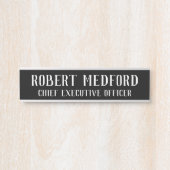 黒モダン白のぶら下がったドアサイン名プレート サインプレート (正面)