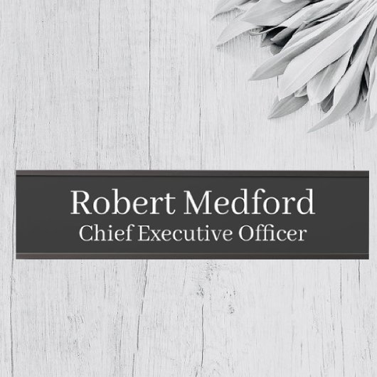 黒モダン白のぶら下がったドアサイン名プレート サインプレート