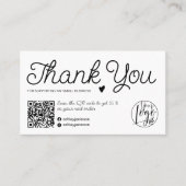 黒モダン白のオーダ感謝していーQrコード 名刺 (正面)