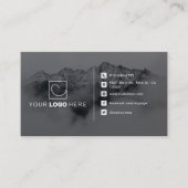 黒モダン白のカスタムロゴ2 – 写真 名刺 (正面)