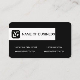 黒モダン白のカスタムロゴ 名刺