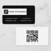 黒モダン白のカスタムロゴ 名刺 (正面/裏面)