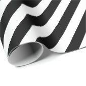 黒モダン白のストライプクリスマスマット ラッピングペーパー (ロールコーナー)