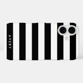 黒モダン白のストライプパーソナライズされたケース Case-Mate iPhoneケース (裏面 (横))