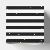 黒モダン白のストライプ赤いハート フェイバーボックス (上部)