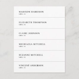 黒モダン白のテー結婚ブル名札DIY 招待状