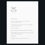 黒モダン白のメモノグラムの結婚ニュー メニュー<br><div class="desc">白と黒モダンのメ結婚ニューは、あなたの結婚式のパーティーの装飾にエレガンスのtouchを追加する。すべての文字は編集可能でクリック、「このテンプレートをパーソナライズ」でのみ可能。座席表、テーブル番号、のシンボルや象徴など結婚の一致するアイテムも利用可能。</div>