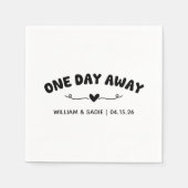 黒モダン白のリハ結婚ーサルディナー スタンダードカクテルナプキン (正面)